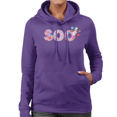 Sooty Soo Floral Pattern Text Women's Hooded Sweatshirt-Sooty's Shop
