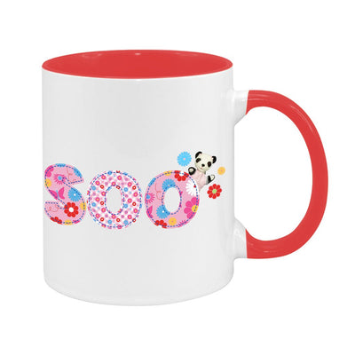 Sooty Soo Floral Text Two Colour Mug