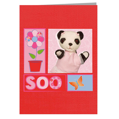Sooty Soo Floral Retro A5 Greeting Card