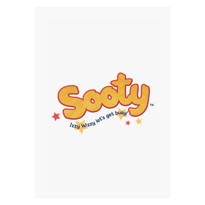 Sooty Yellow Text Logo A4 Print