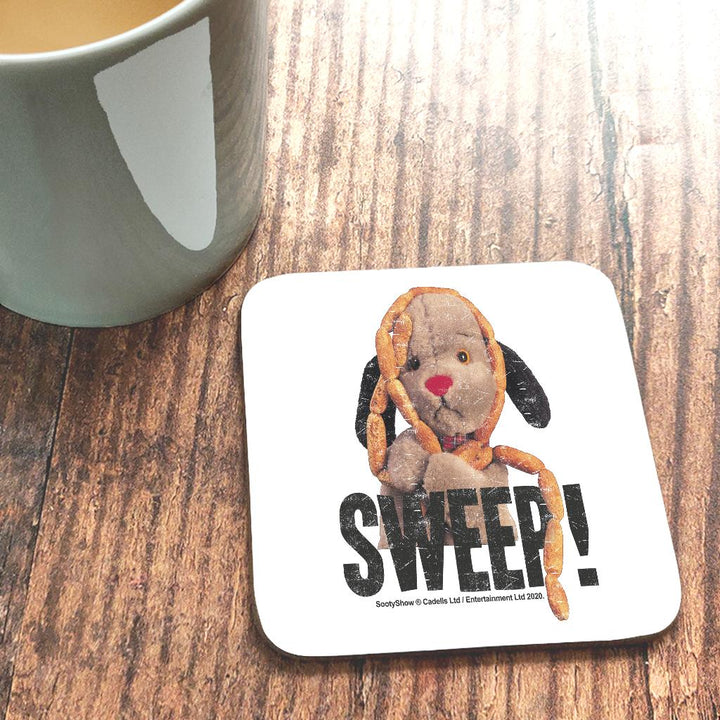 Sweep's Sausages Black Text Two Colour Mug & Coaster Set-Sooty's Shop