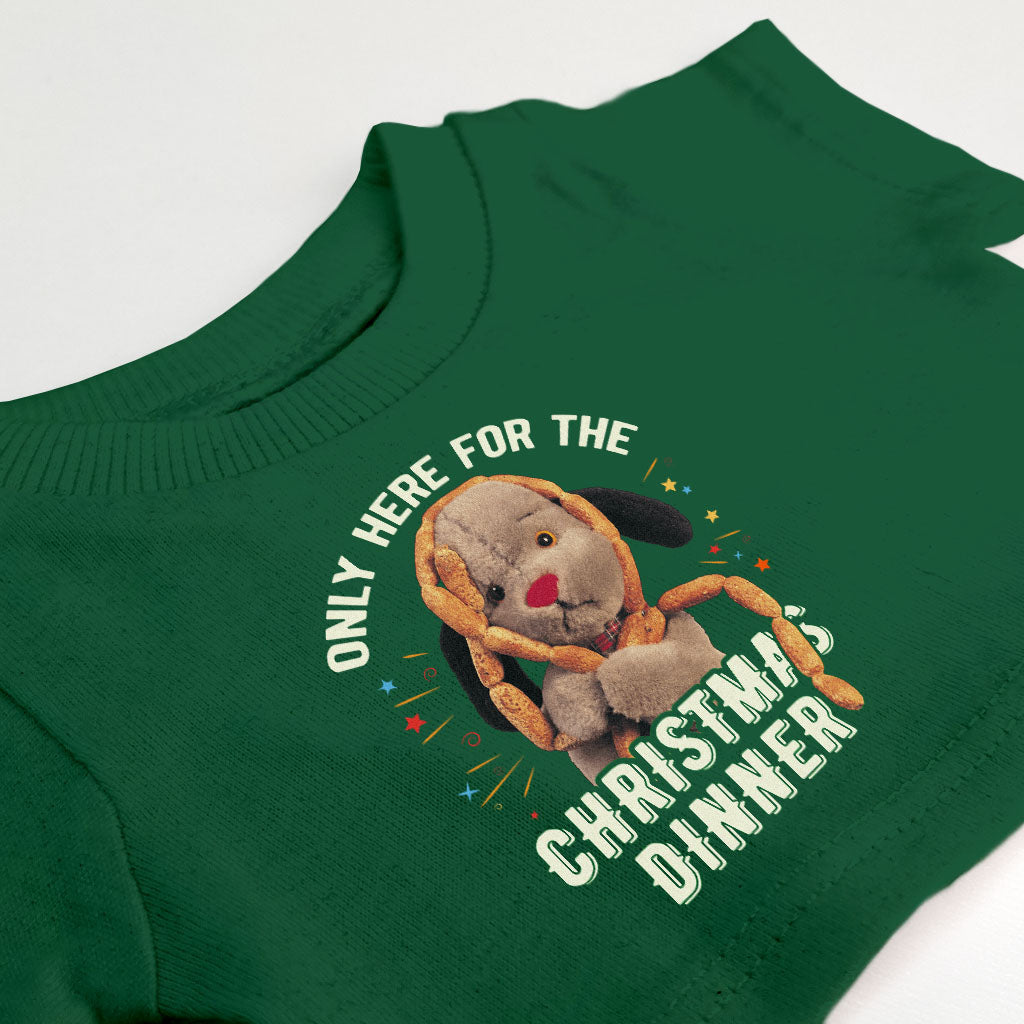 Sooty Christmas Sweep Only Here For The Christmas Dinner Mini Tee-Sooty's Shop
