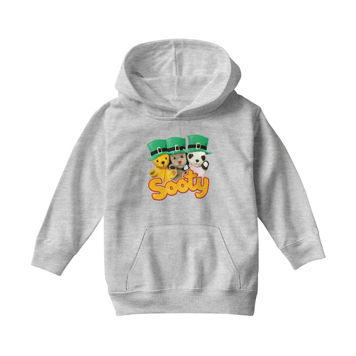 Sooty Sweep And Soo Green Hats St. Patrick's Day Kids Hooded Sweatshirt-Sooty's Shop