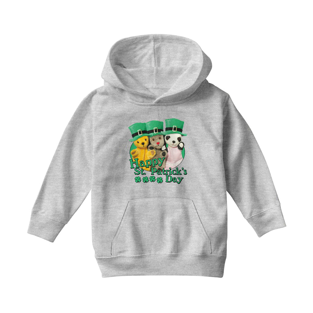 Sooty Sweep And Soo Happy St. Patrick's Day Kids Hooded Sweatshirt-Sooty's Shop
