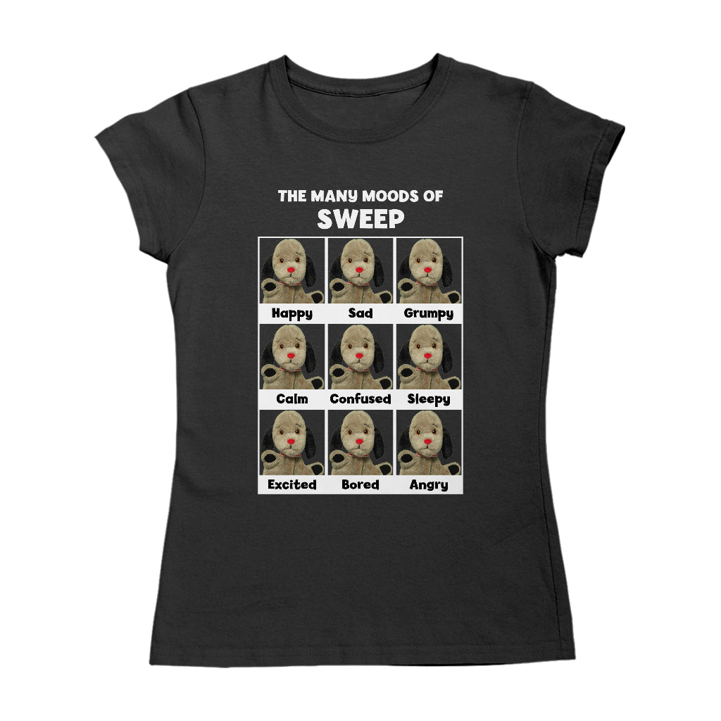 Sooty The Many Moods Of Sweep Women's T-Shirt-Sooty's Shop