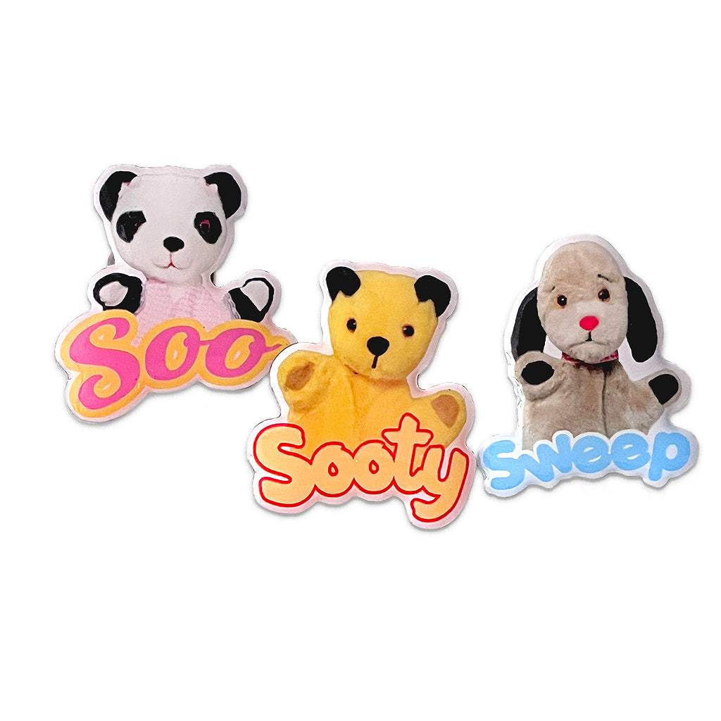 The Sooty Show Pin Badge Bundle-Sooty's Shop