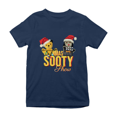 Sooty And Sweep Xmas Show Christmas Lights Kids T-Shirt-Sooty's Shop