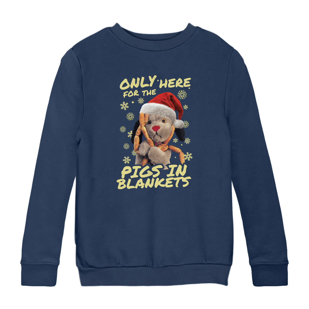 Sweep Only Here For The Pigs In Blankets Christmas Kids Sweatshirt-Sooty's Shop
