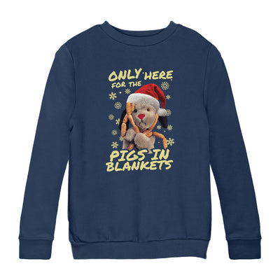 Sweep Only Here For The Pigs In Blankets Christmas Kids Sweatshirt-Sooty's Shop