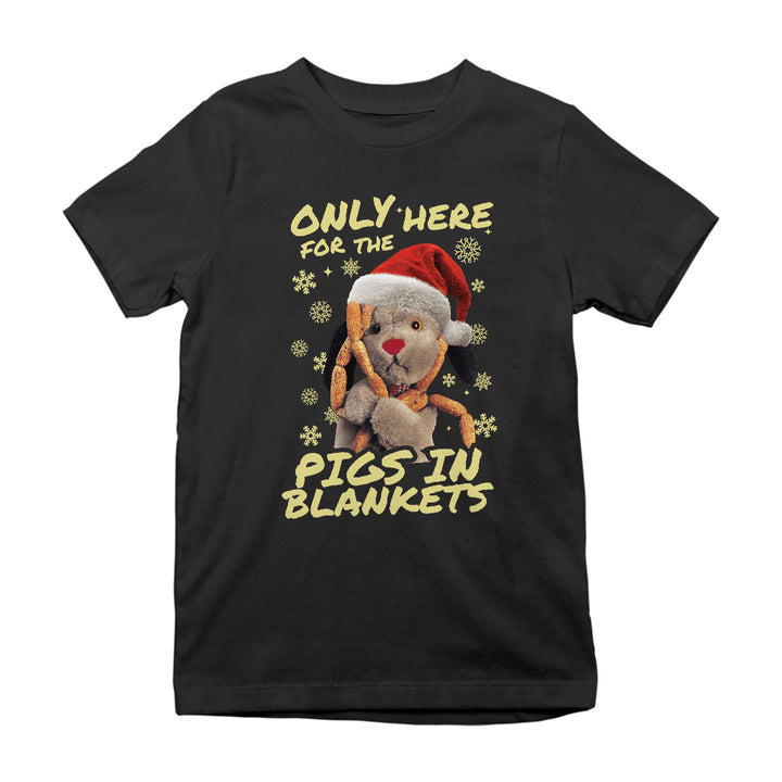Sweep Only Here For The Pigs In Blankets Christmas Kids T-Shirt-Sooty's Shop