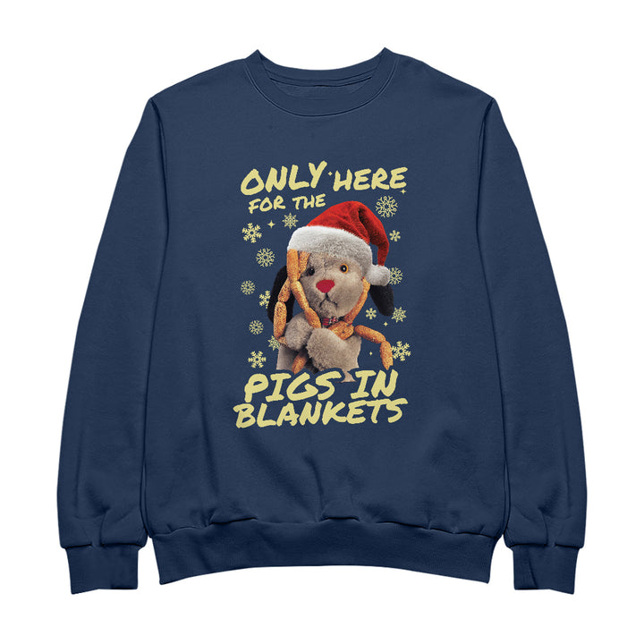 Sweep Only Here For The Pigs In Blankets Christmas Men's Sweatshirt-Sooty's Shop