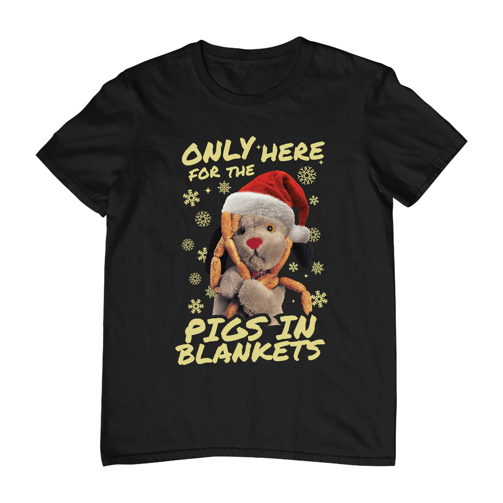 Sweep Only Here For The Pigs In Blankets Christmas Men's T-Shirt-Sooty's Shop