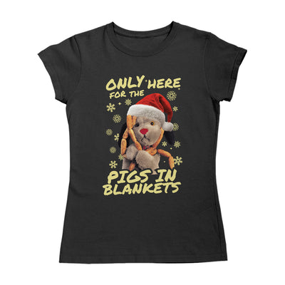 Sweep Only Here For The Pigs In Blankets Christmas Women's T-Shirt-Sooty's Shop