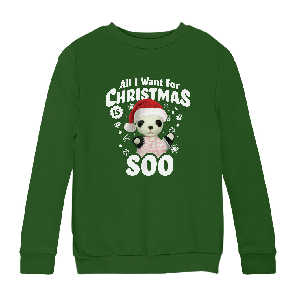 All I Want For Christmas Is Soo Kids Sweatshirt-Sooty's Shop