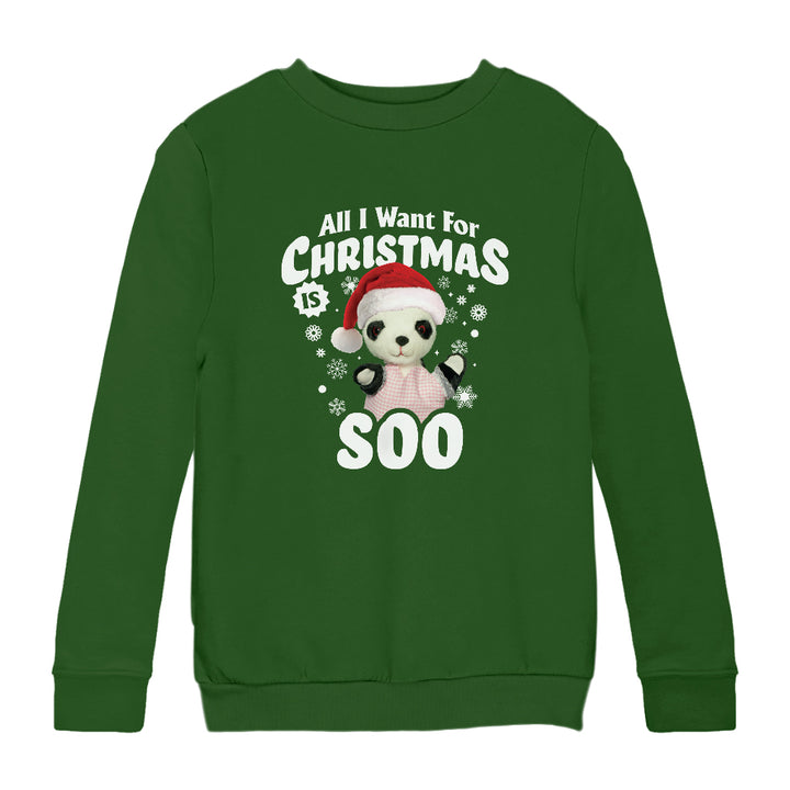All I Want For Christmas Is Soo Kids Sweatshirt-Sooty's Shop