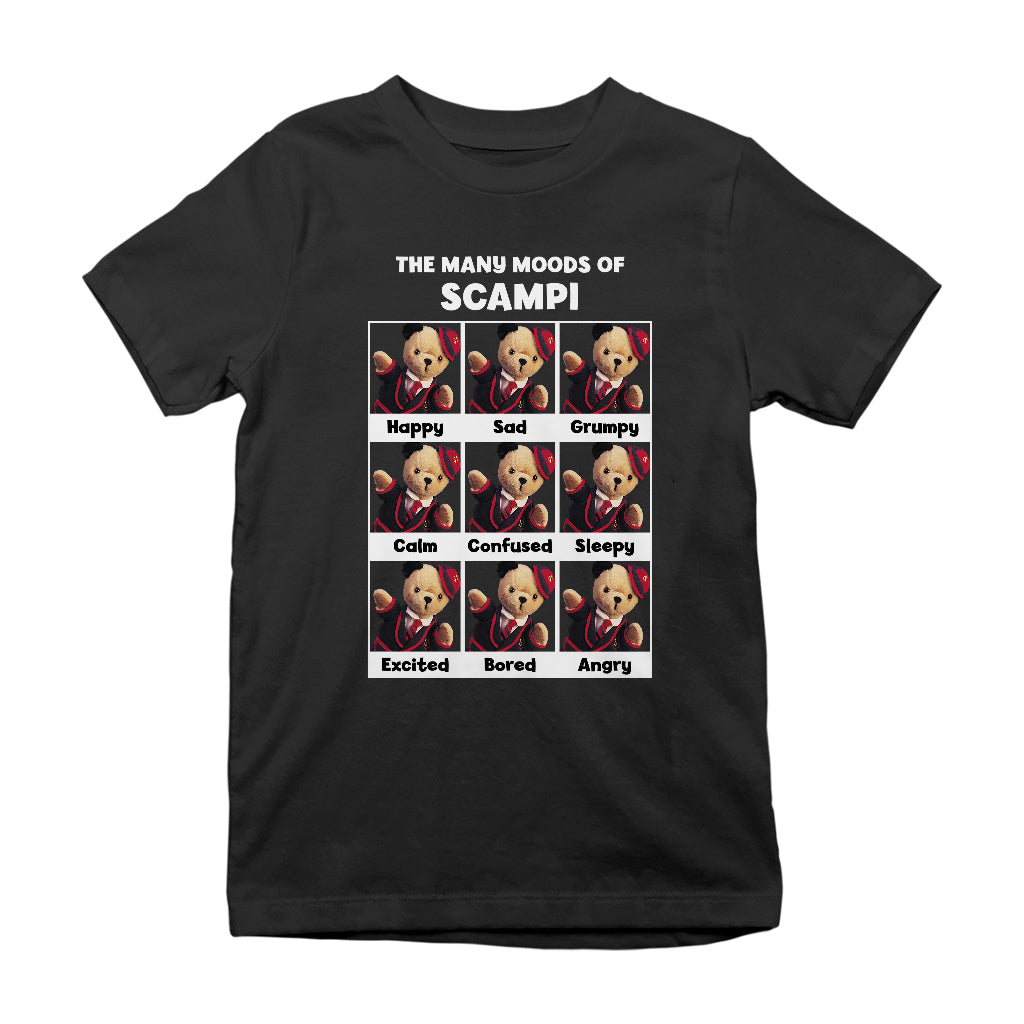 The Many Moods Of Scampi Kids T-Shirt-Sooty's Shop