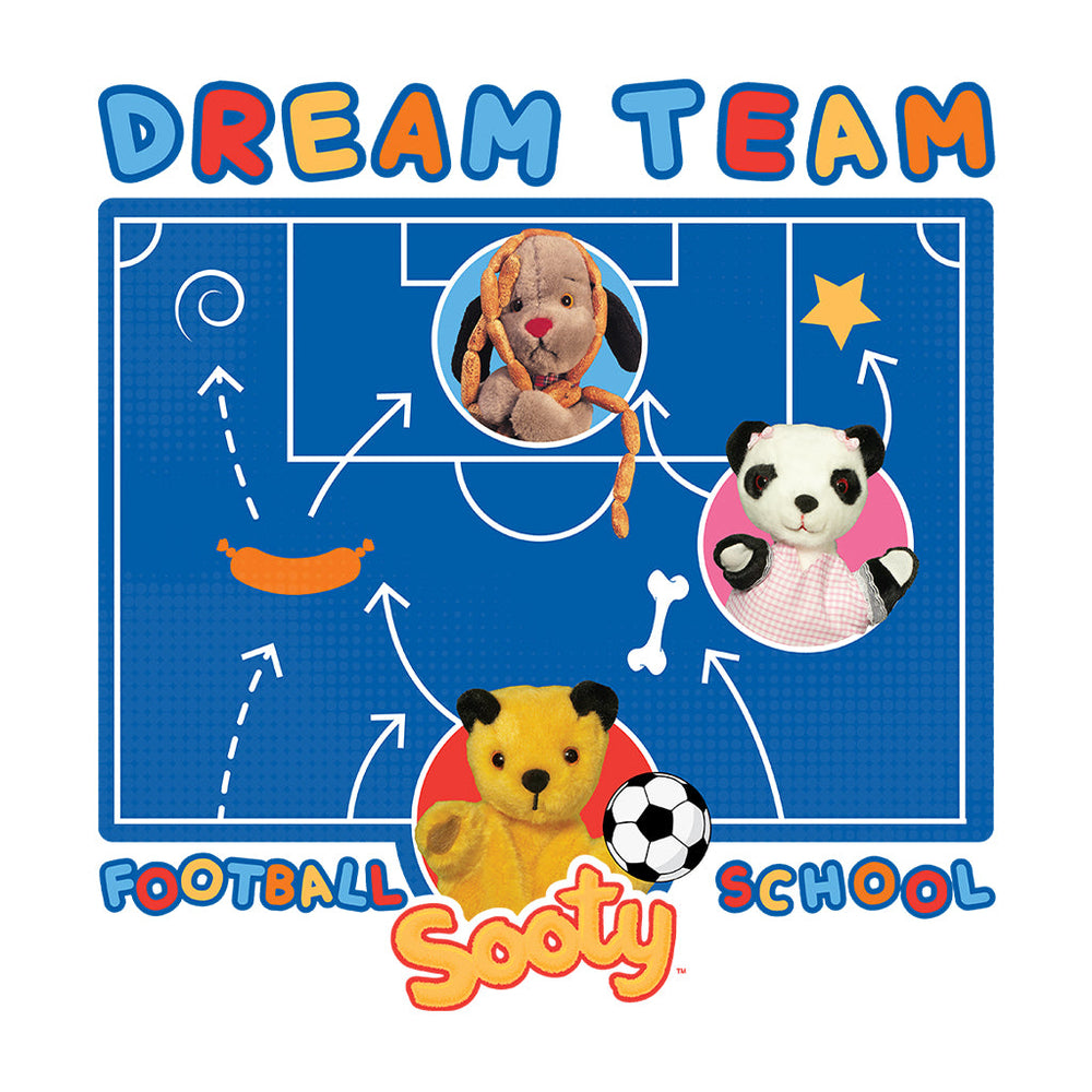 Sooty Sweep & Soo England Dream Team Football School Mens Hooded Sweatshirt-Sooty's Shop