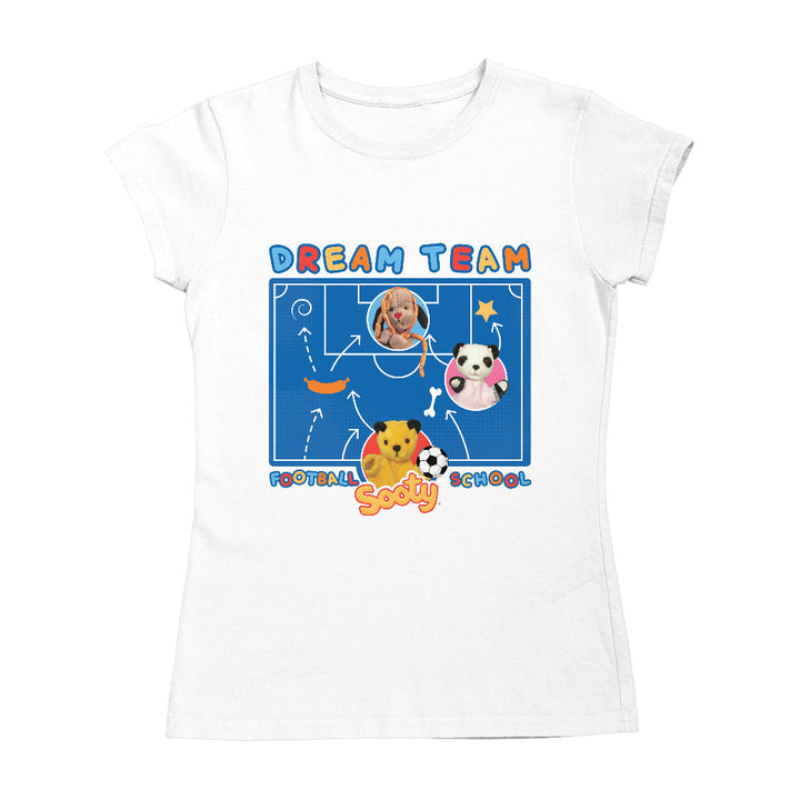 Sooty Sweep & Soo England Dream Team Football School Womens T-Shirt-Sooty's Shop