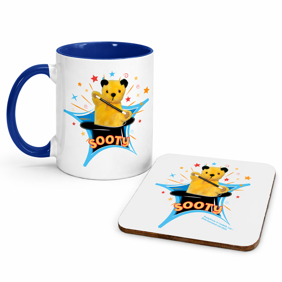 Sooty Magic Hat Two Colour Mug & Coaster Set-Sooty's Shop