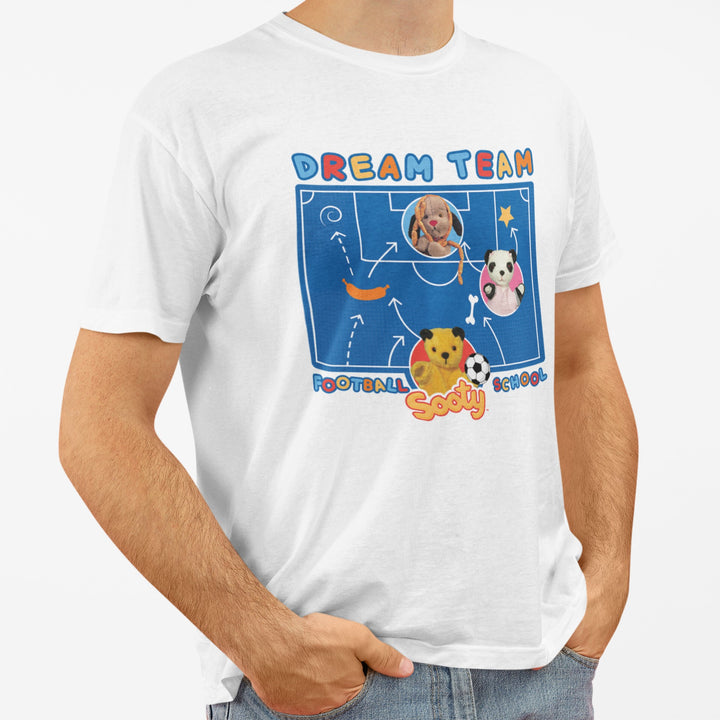 Sooty Sweep & Soo England Dream Team Football School Mens T-Shirt