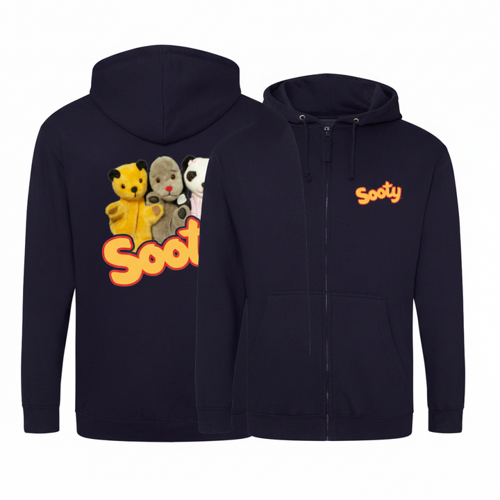 Sooty Sweep & Soo logo Men's Zipped Hooded-Sooty's Shop