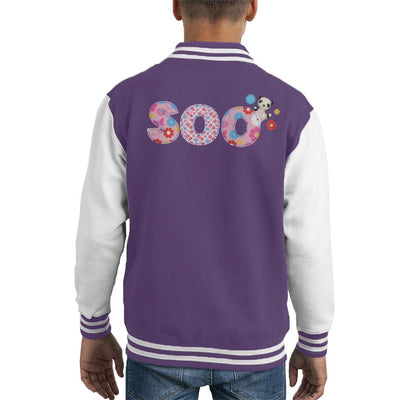 Sooty Soo Floral Pattern Text Kid's Varsity Jacket-Sooty's Shop