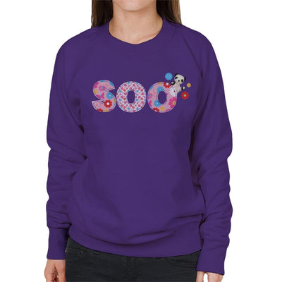 Sooty Soo Floral Pattern Text Women's Sweatshirt-Sooty's Shop