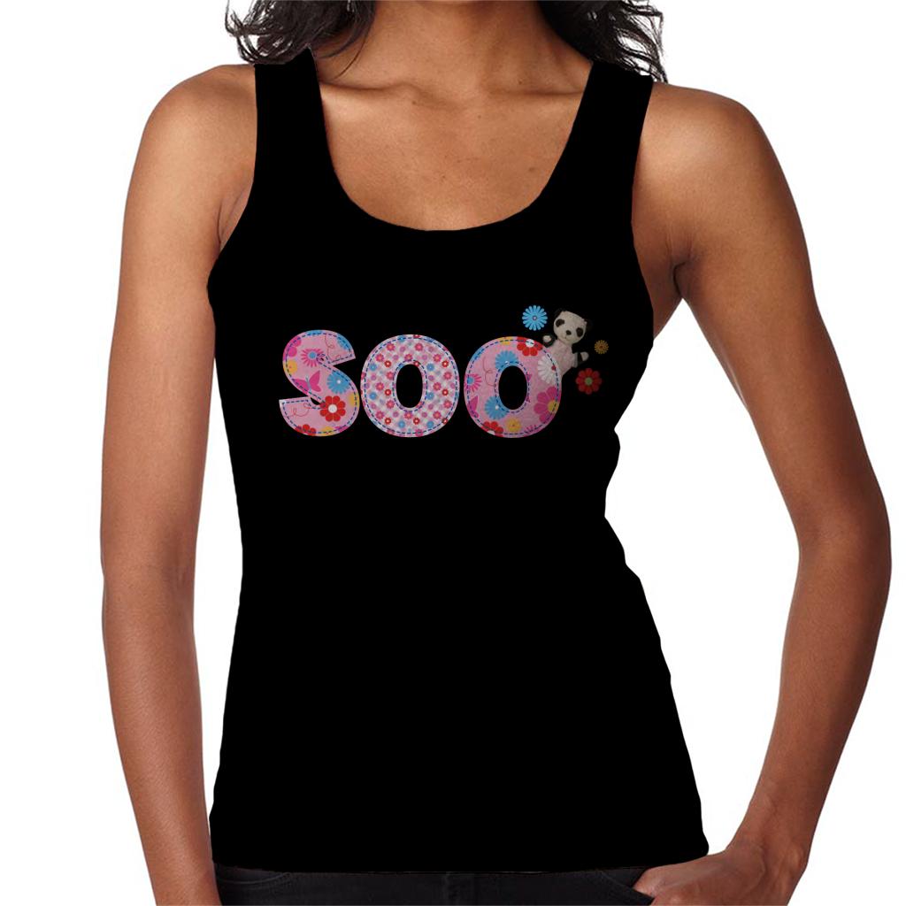 Sooty Soo Floral Pattern Text Women's Vest-Sooty's Shop