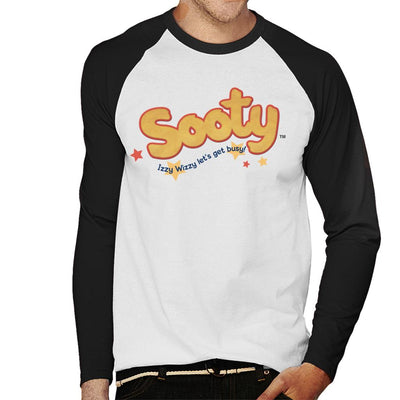 Sooty Text Logo Izzy Wizzy Men's Baseball Long Sleeved T-Shirt-Sooty's Shop