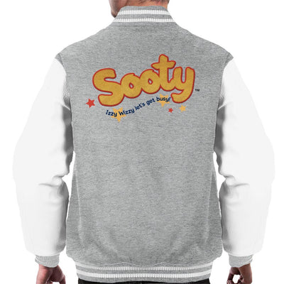 Sooty Text Logo Izzy Wizzy Men's Varsity Jacket-Sooty's Shop