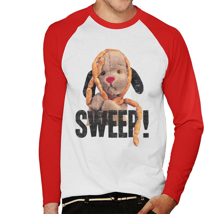 Sooty Sausages Sweep Distressed Men's Baseball Long Sleeved T-Shirt-Sooty's Shop