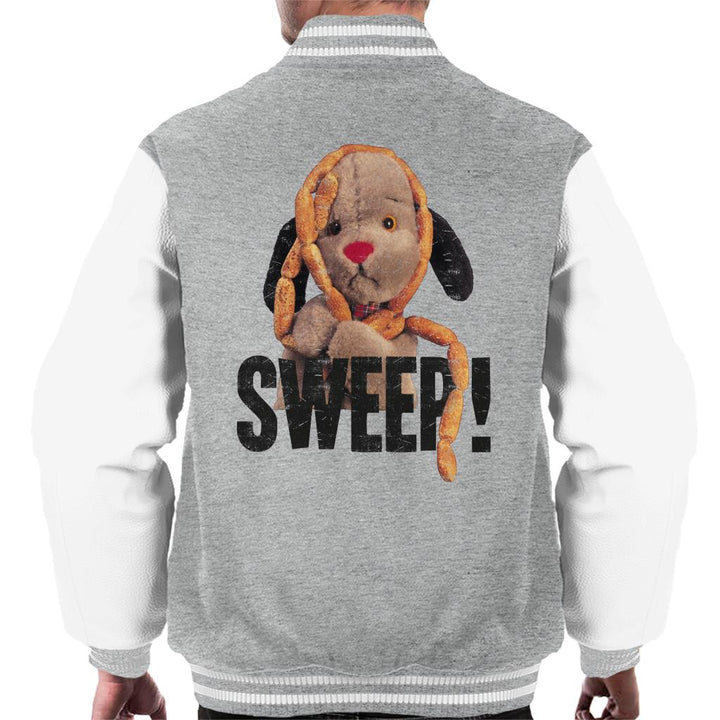 Sooty Sausages Sweep Distressed Men's Varsity Jacket-Sooty's Shop