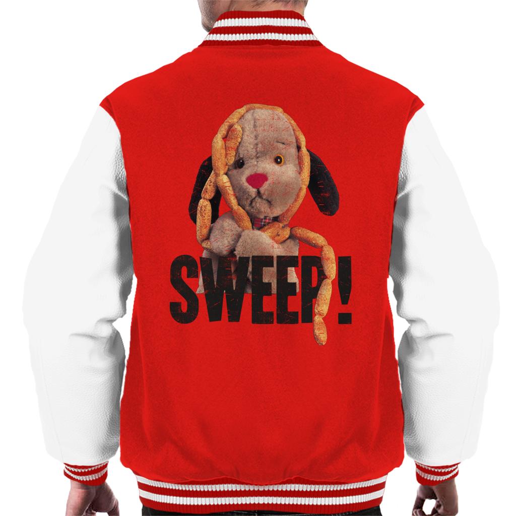 Sooty Sausages Sweep Distressed Men's Varsity Jacket-Sooty's Shop