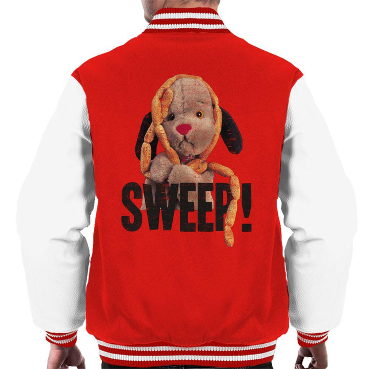 Sooty Sausages Sweep Distressed Men's Varsity Jacket-Sooty's Shop