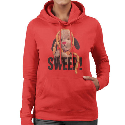 Sooty Sausages Sweep Distressed Women's Hooded Sweatshirt-Sooty's Shop