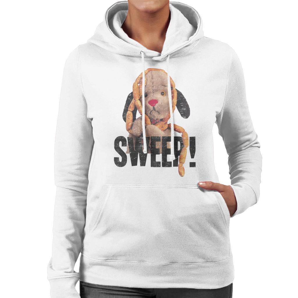 Sooty Sausages Sweep Distressed Women's Hooded Sweatshirt-Sooty's Shop