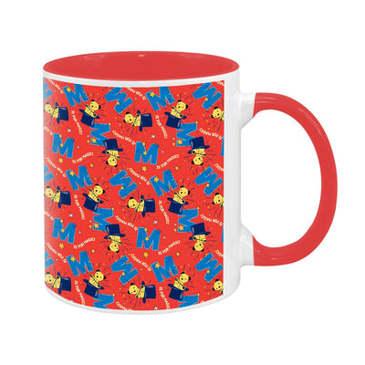 Sooty Magic Hat Red Print Pattern Two Colour Mug