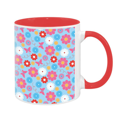 Sooty Floral Pattern Two Colour Mug