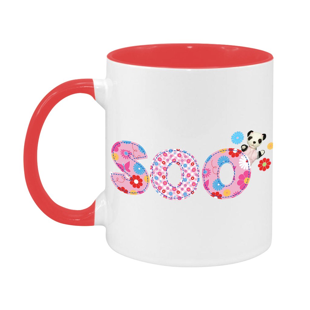 Sooty Soo Floral Text Two Colour Mug