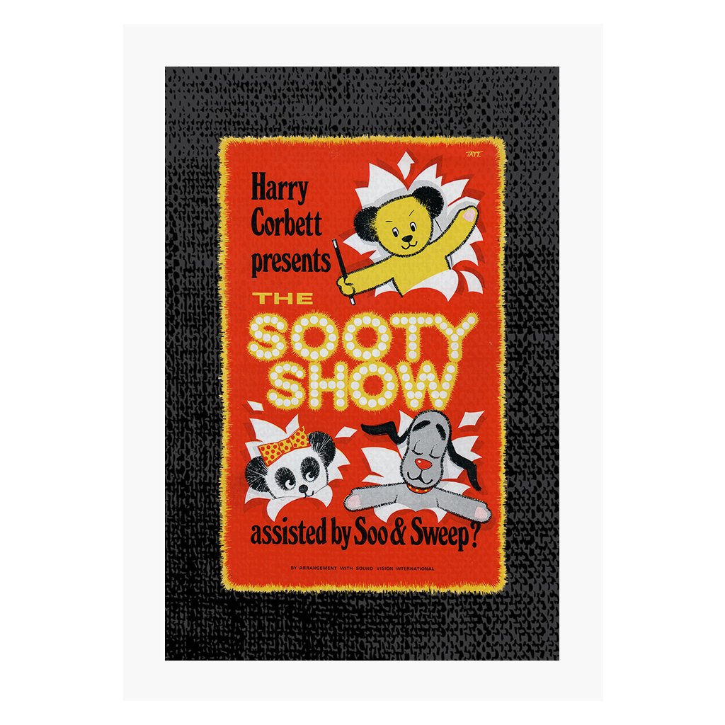 Sooty Show Retro Poster A4 Print