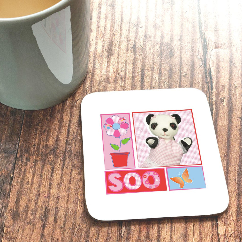 Sooty Soo Floral Retro Coaster
