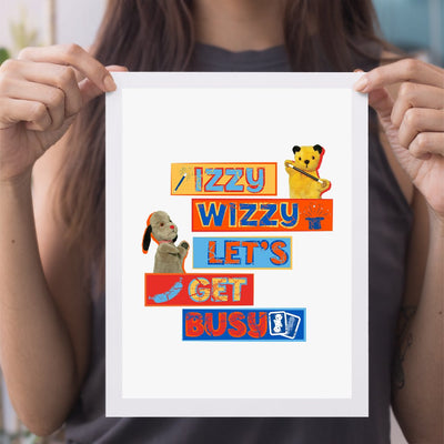 Sooty Izzy Wizzy Let's Get Busy Stacked A4 Print