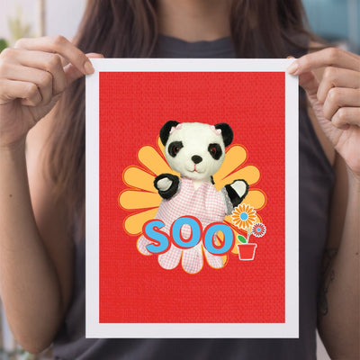 Sooty Soo Retro Flower A4 Print