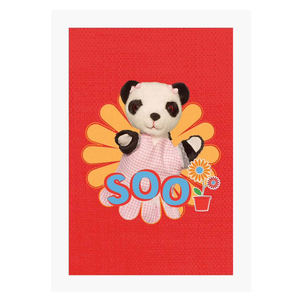 Sooty Soo Retro Flower A4 Print