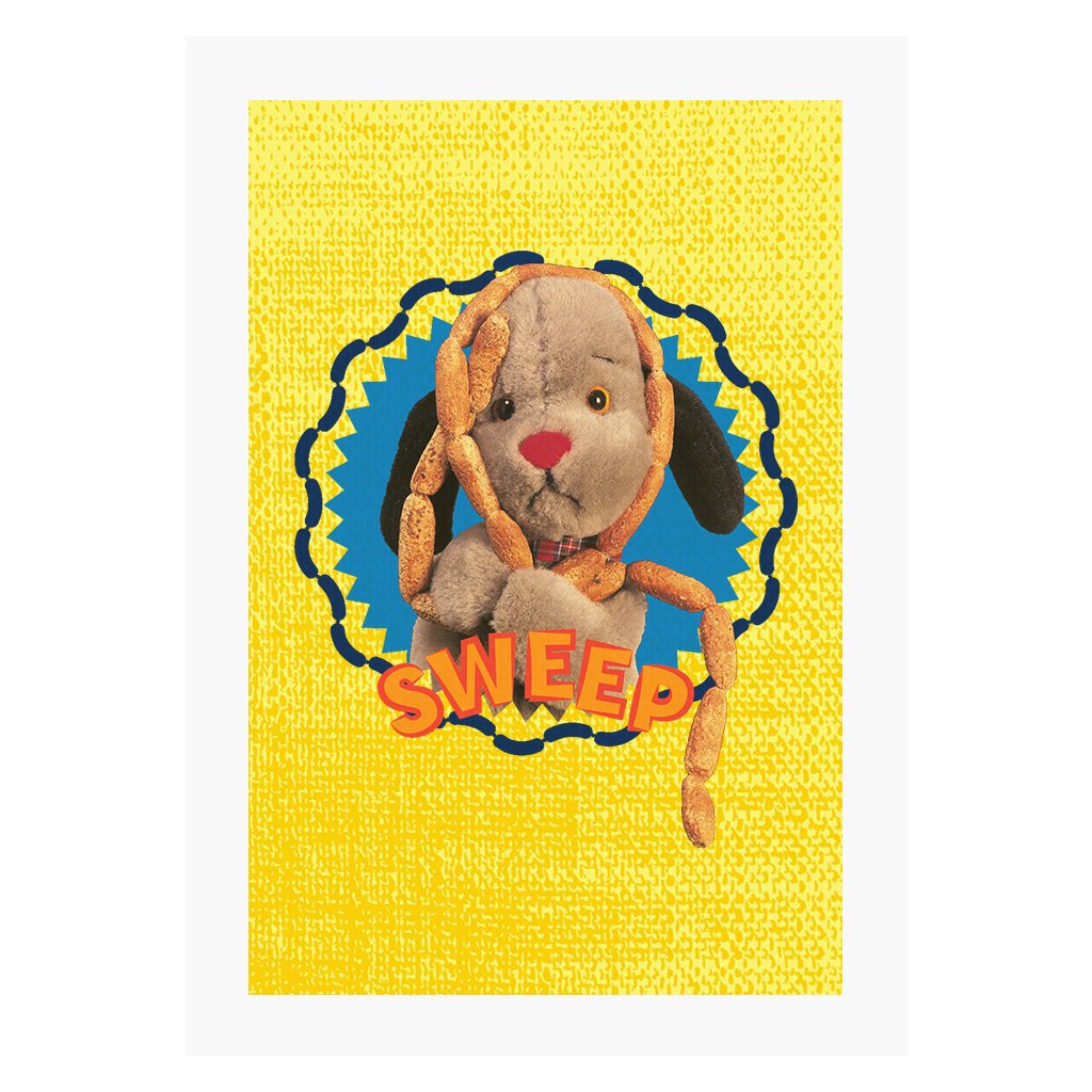 Sooty Sweep's Sausages A3 Yellow Text Print-Sooty's Shop