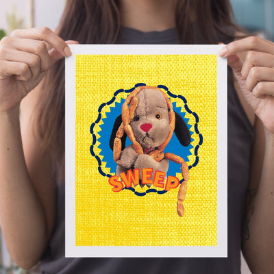Sooty Sweep's Sausages A4 Yellow Text Print