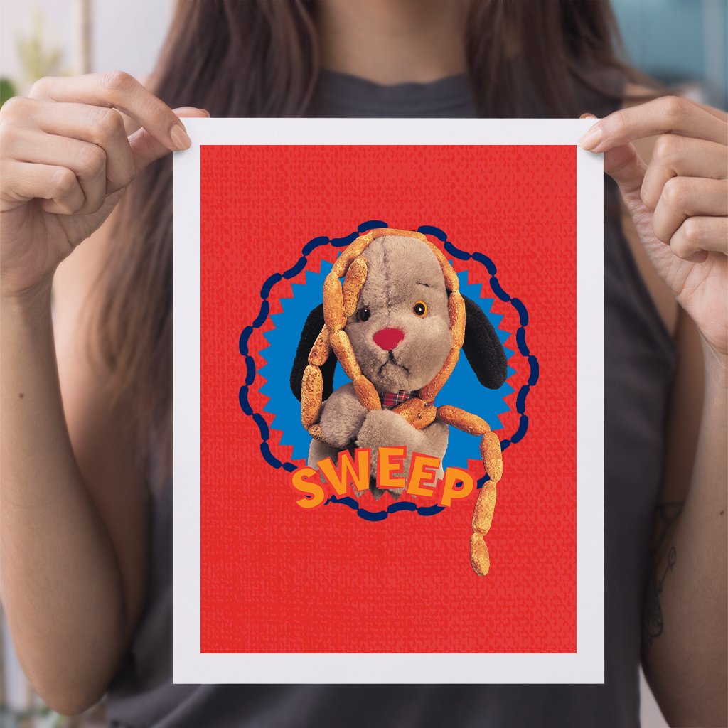 Sooty Sweep's Sausages A4 Yellow Text Print