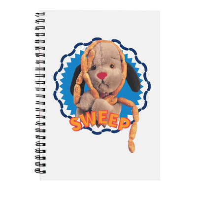 Sooty Sweep's Sausages A5 Spiral Yellow Text Print Notebook