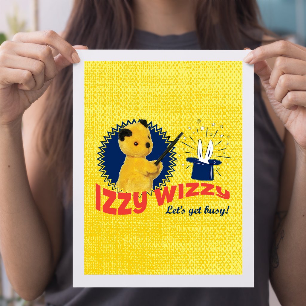 Sooty Izzy Wizzy Let's Get Busy A4 Print