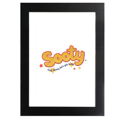 Sooty Yellow Text Logo Framed Print-Sooty's Shop